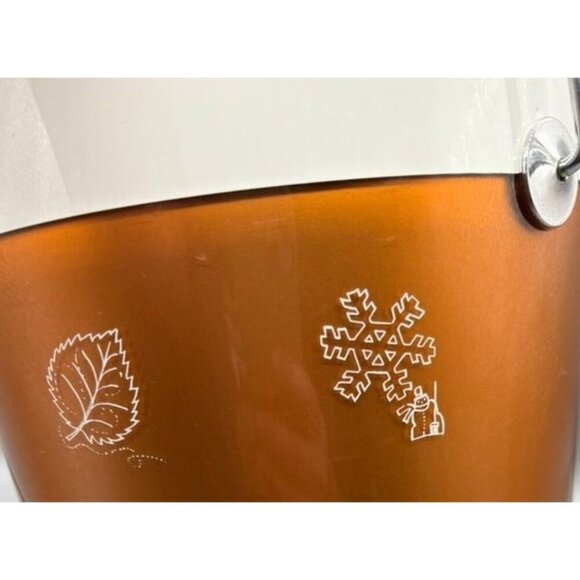 Vtg West Bend Thermo Serve Ice Bucket Copper Tone Insulated Barware - Picture 3 of 9